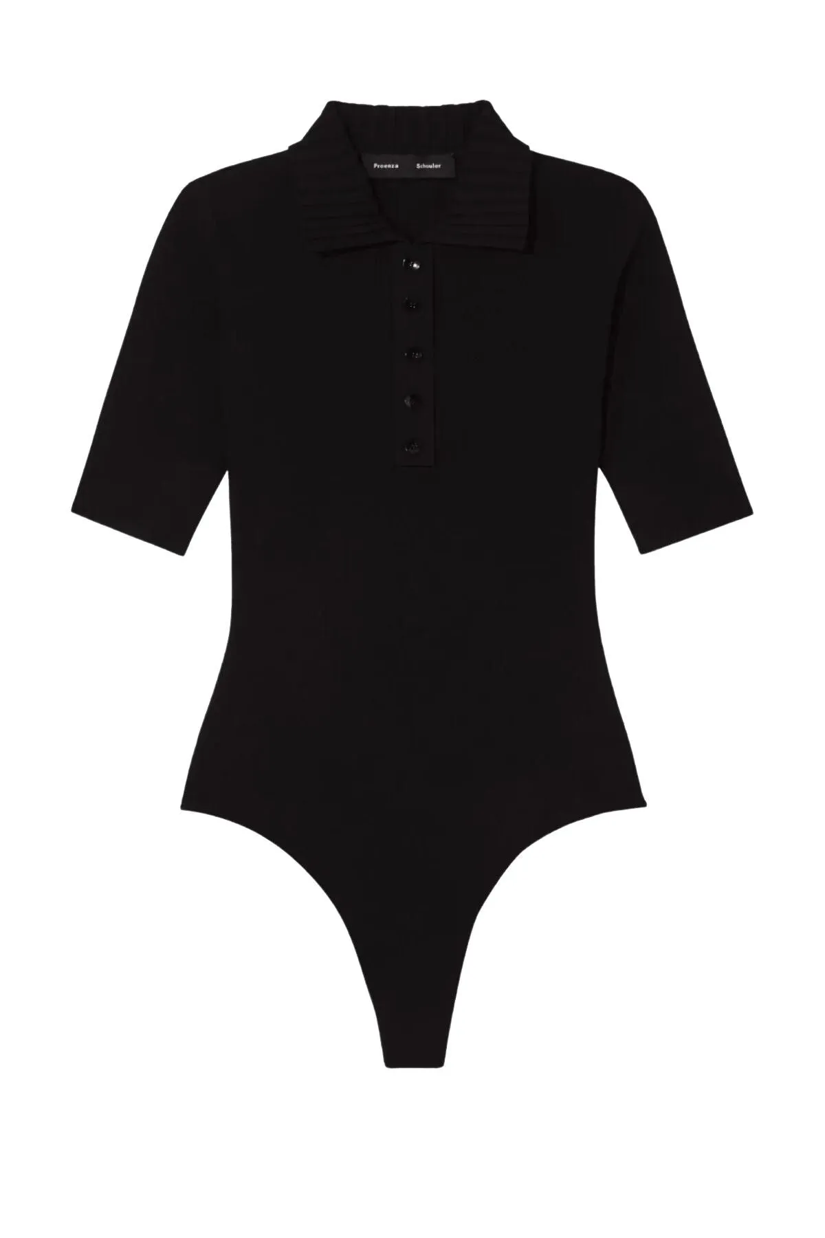 Proenza Schouler Silk Viscose Polo Bodysuit - Black