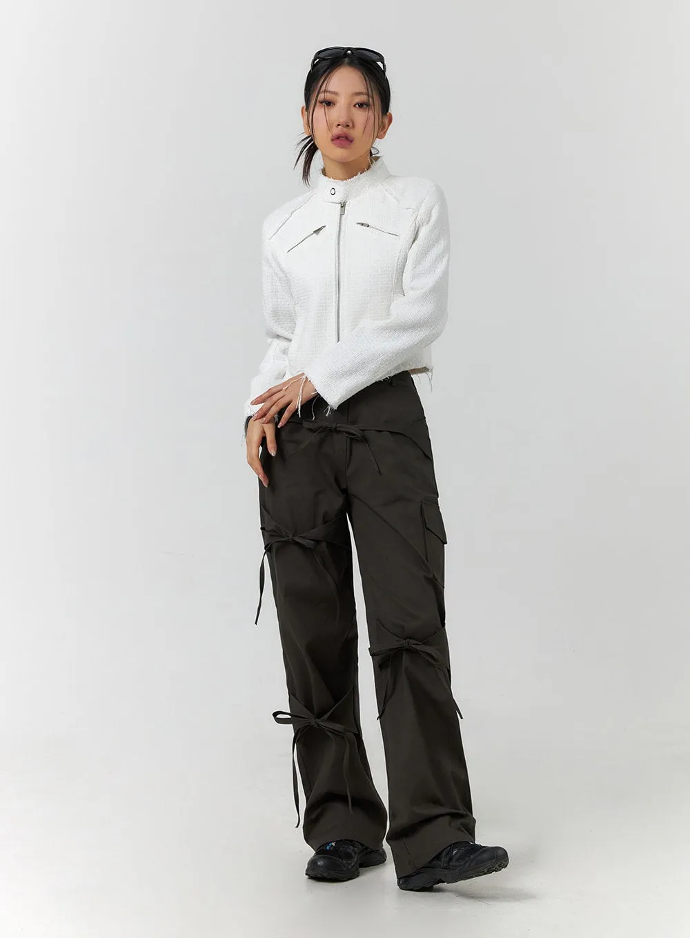 Ribbon Detail Cargo Pants CF401