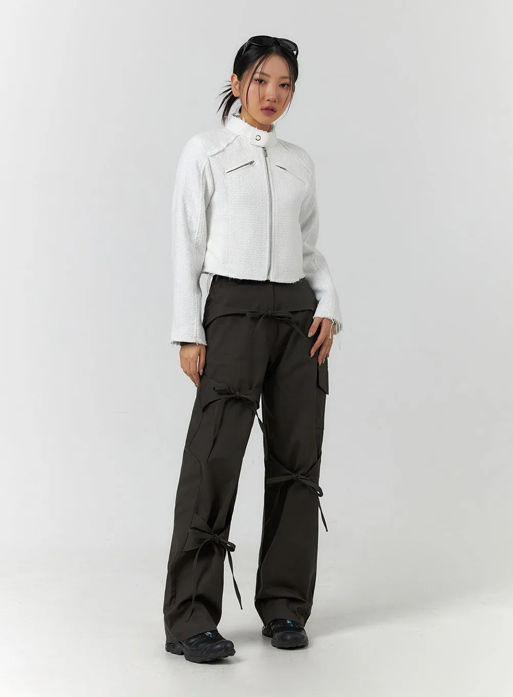 Ribbon Detail Cargo Pants CF401