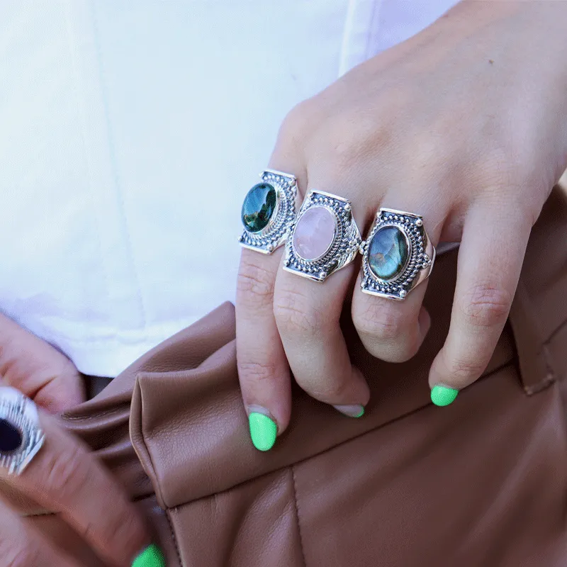 Saddle Labradorite Bohemian Ring