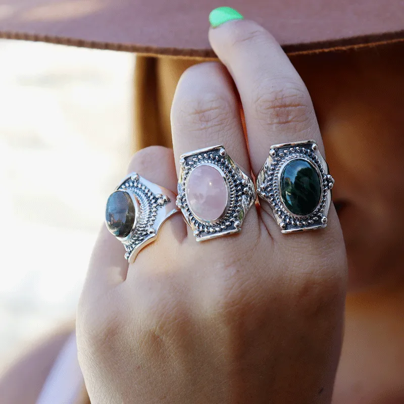 Saddle Labradorite Bohemian Ring