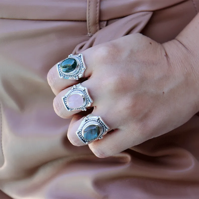 Saddle Labradorite Bohemian Ring