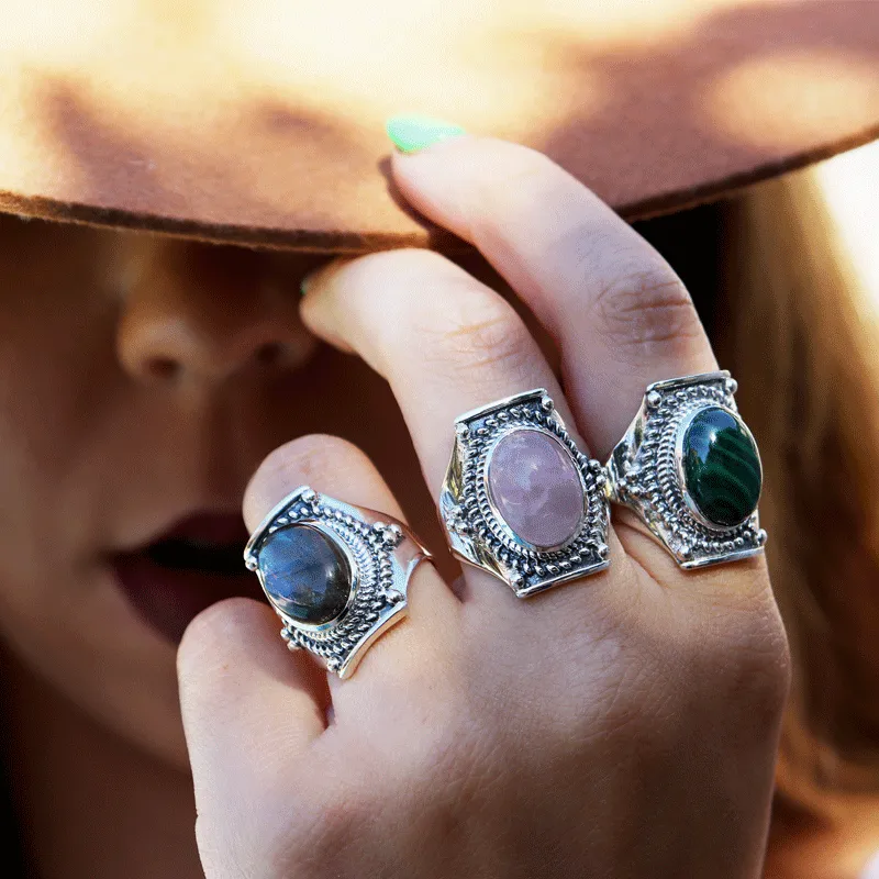 Saddle Labradorite Bohemian Ring