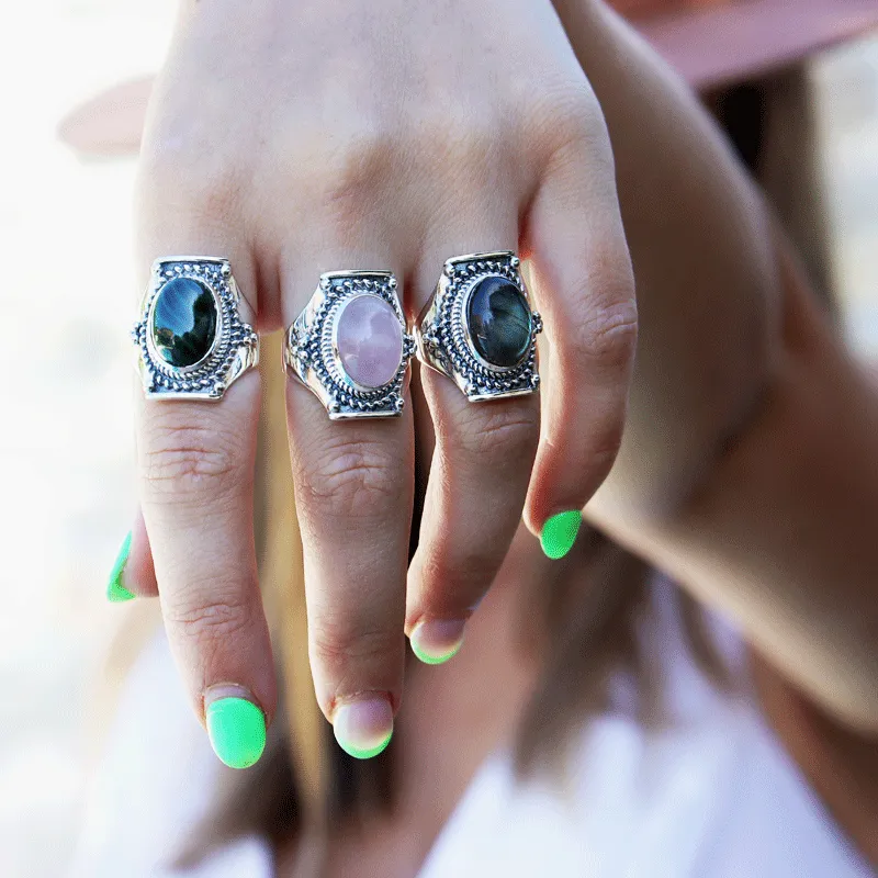 Saddle Labradorite Bohemian Ring