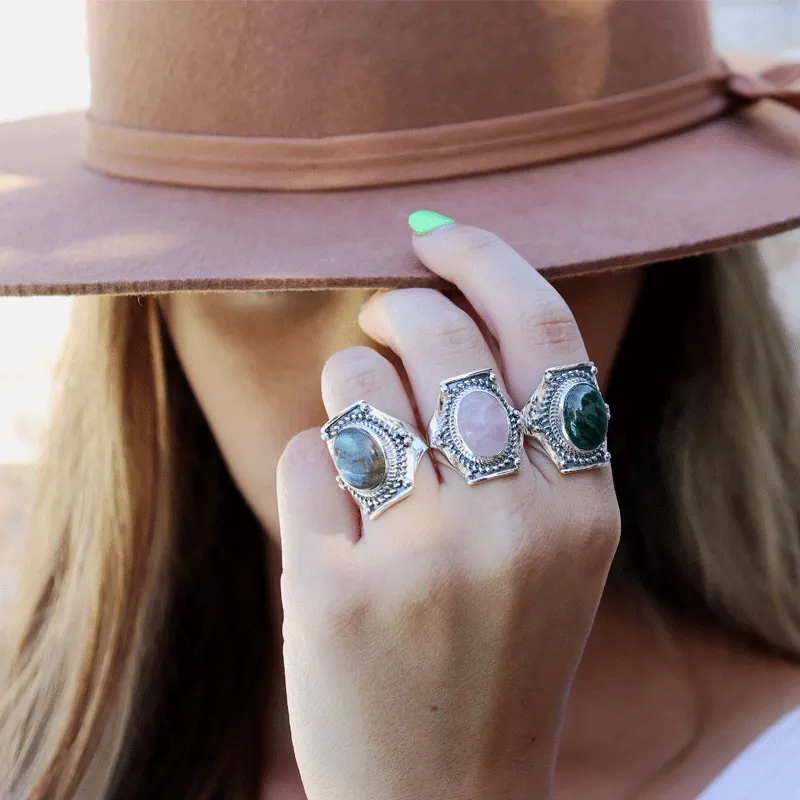 Saddle Labradorite Bohemian Ring