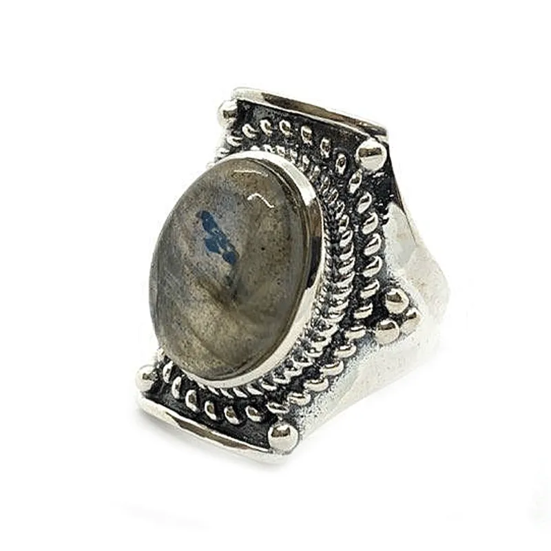 Saddle Labradorite Bohemian Ring