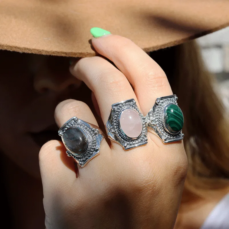 Saddle Labradorite Bohemian Ring