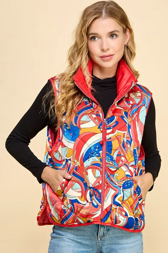 Samantha Printed Vest - Final Sale 50% off