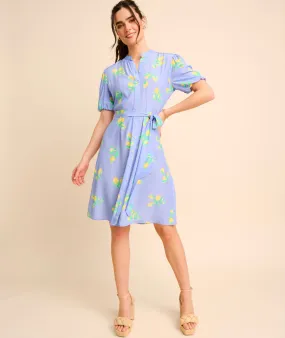 Short Sleeve Lemon Print Midi Alix Dress