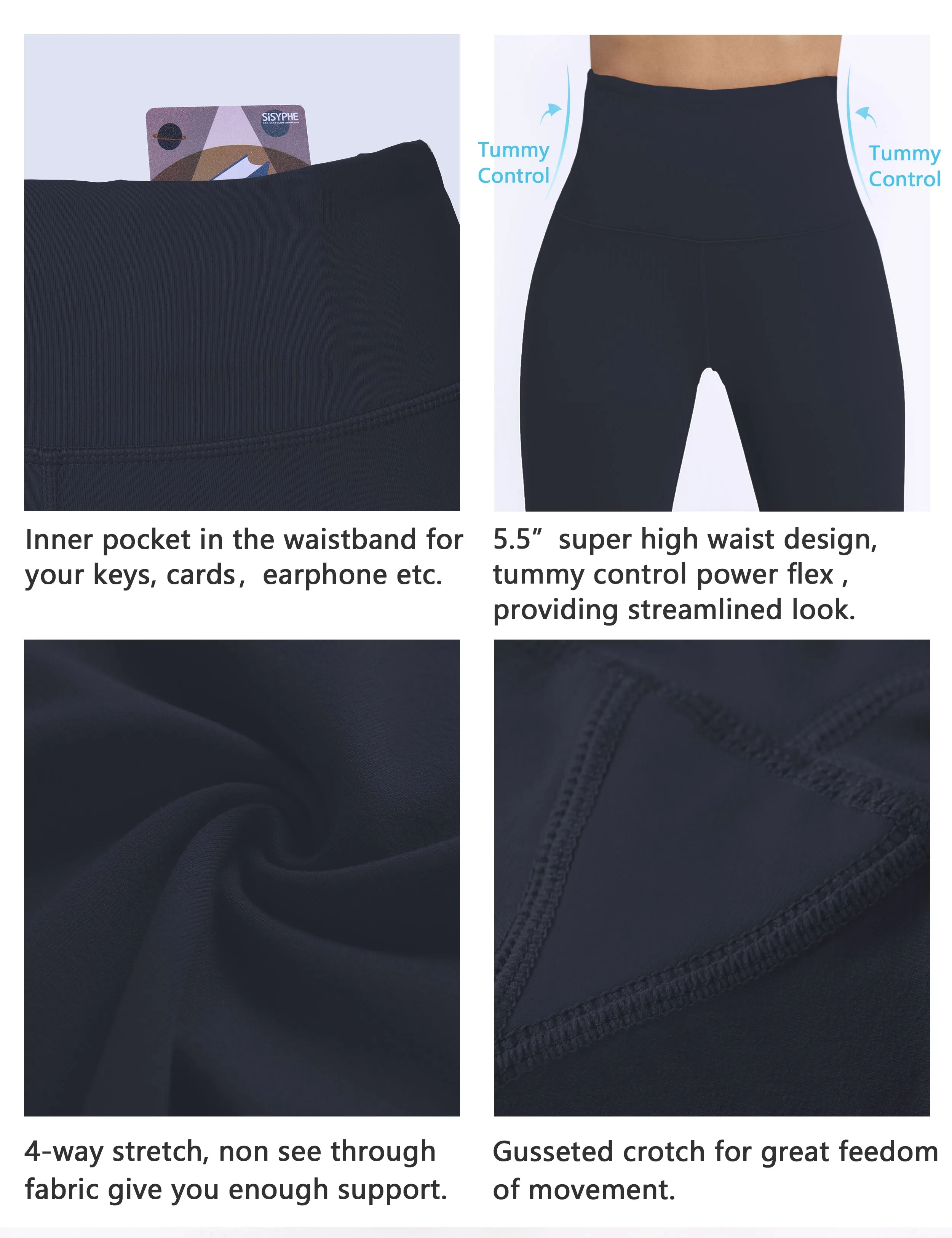 Super High Waist Yoga Pants graynavy