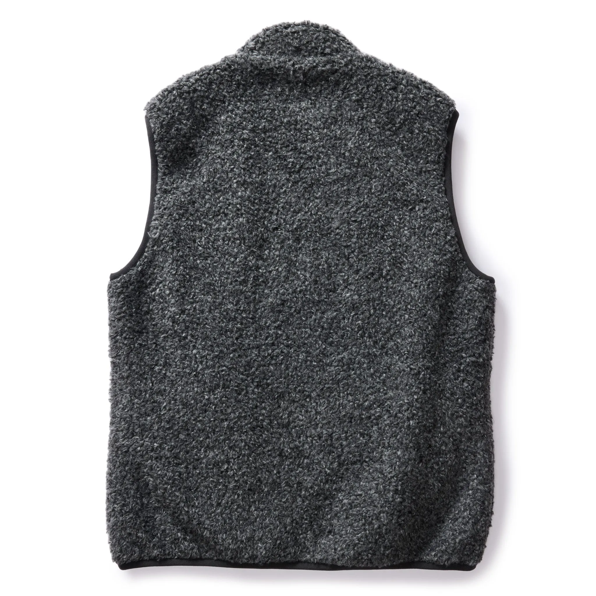 The Port Vest in Coal Marl Boucle Fleece