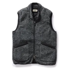 The Port Vest in Coal Marl Boucle Fleece