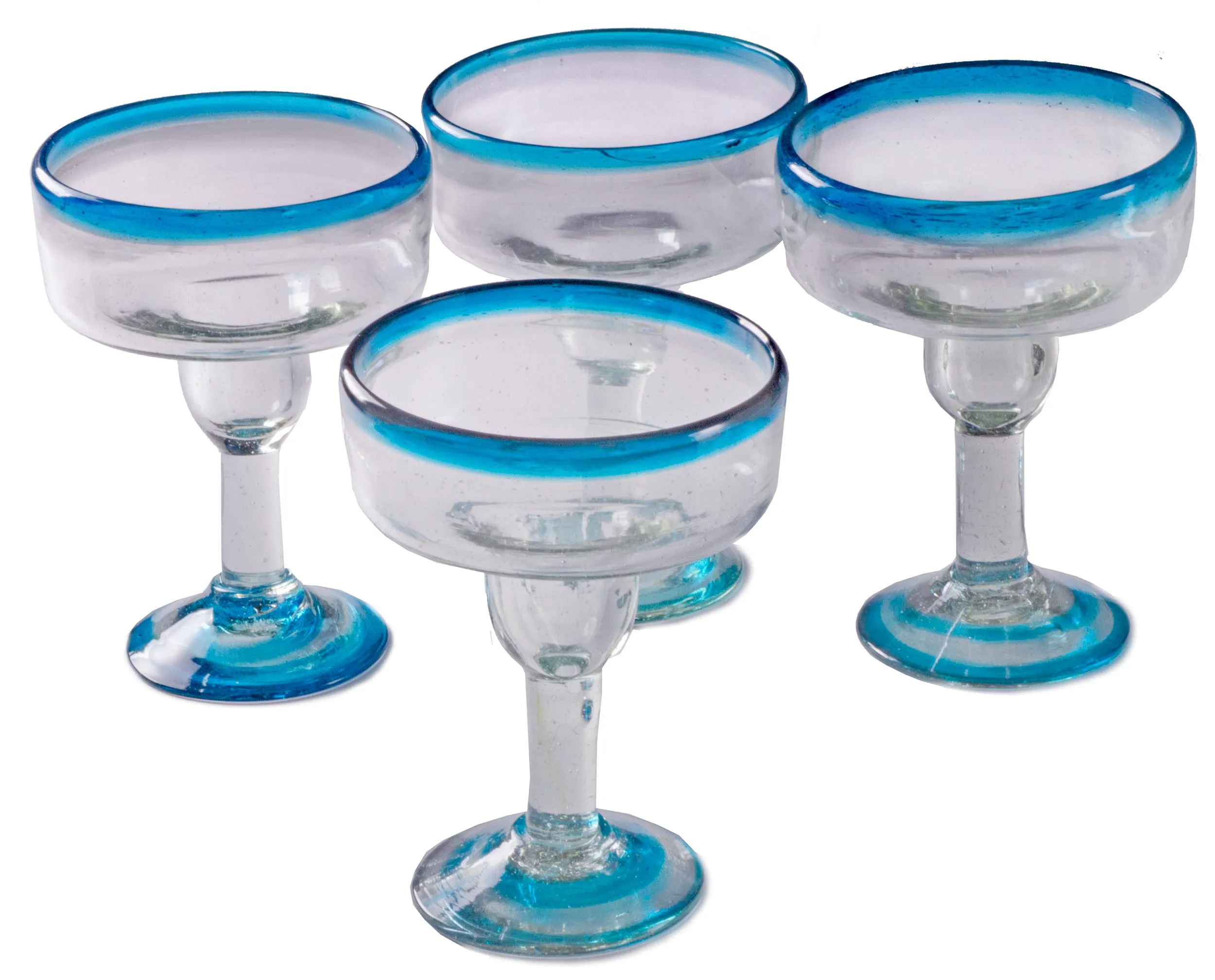 Turquoise Rim Coupette Margarita - 12 oz - Set of 4