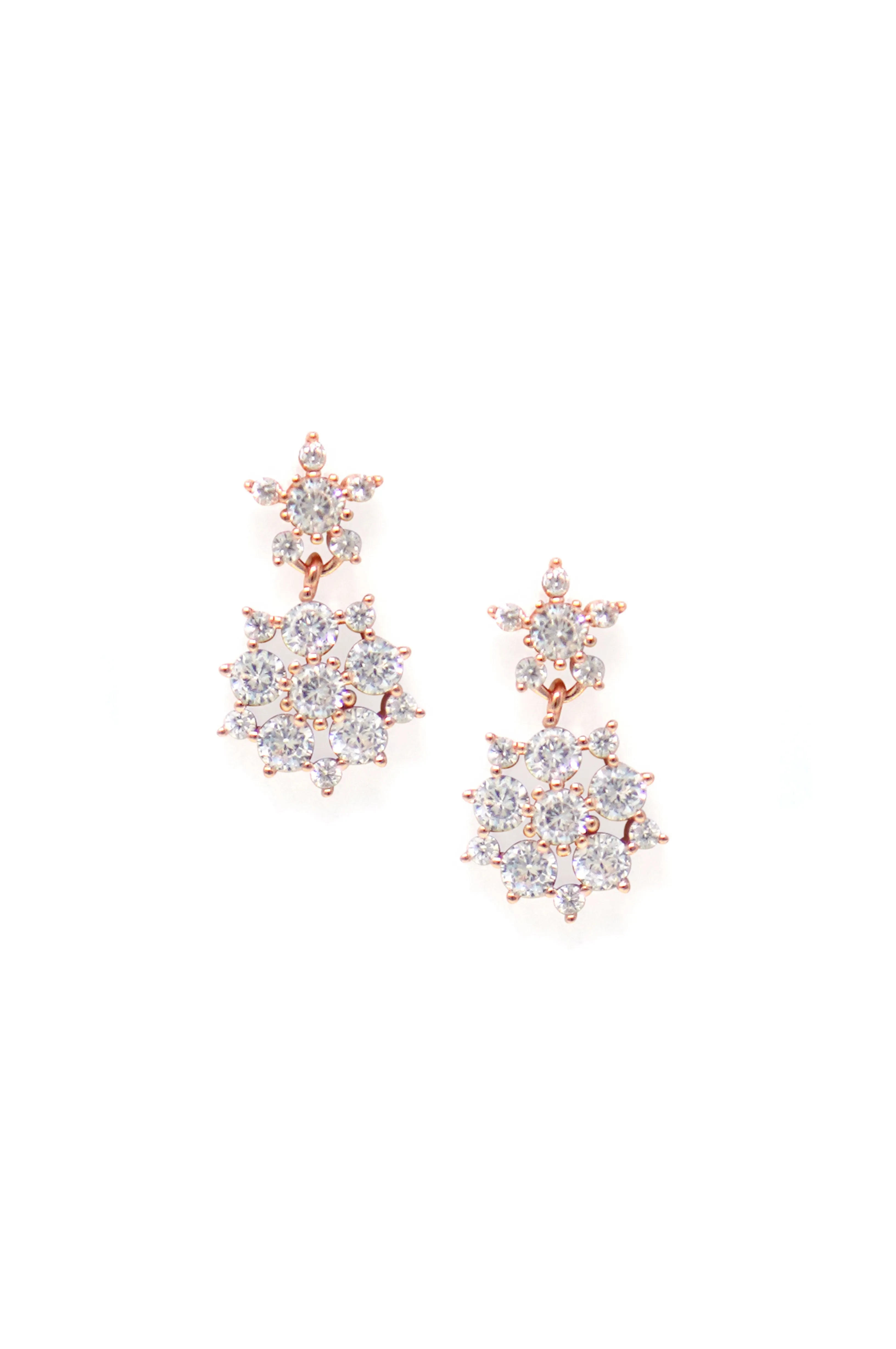 Twinkling Danglers Rose Gold Plated Sterling Silver Earrings