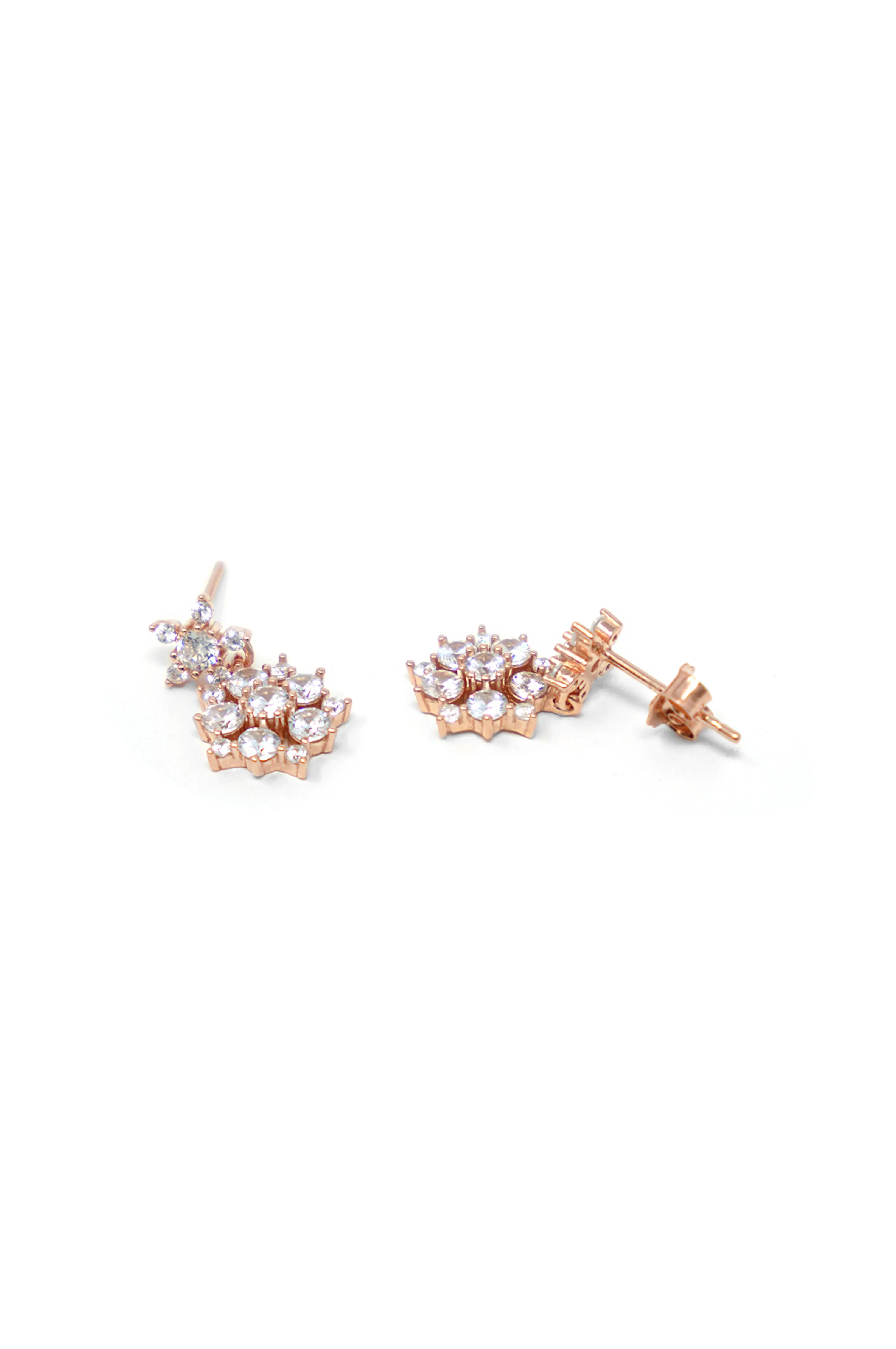 Twinkling Danglers Rose Gold Plated Sterling Silver Earrings