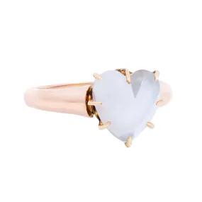 Victorian 14kt Moonstone Heart-Shaped Ring