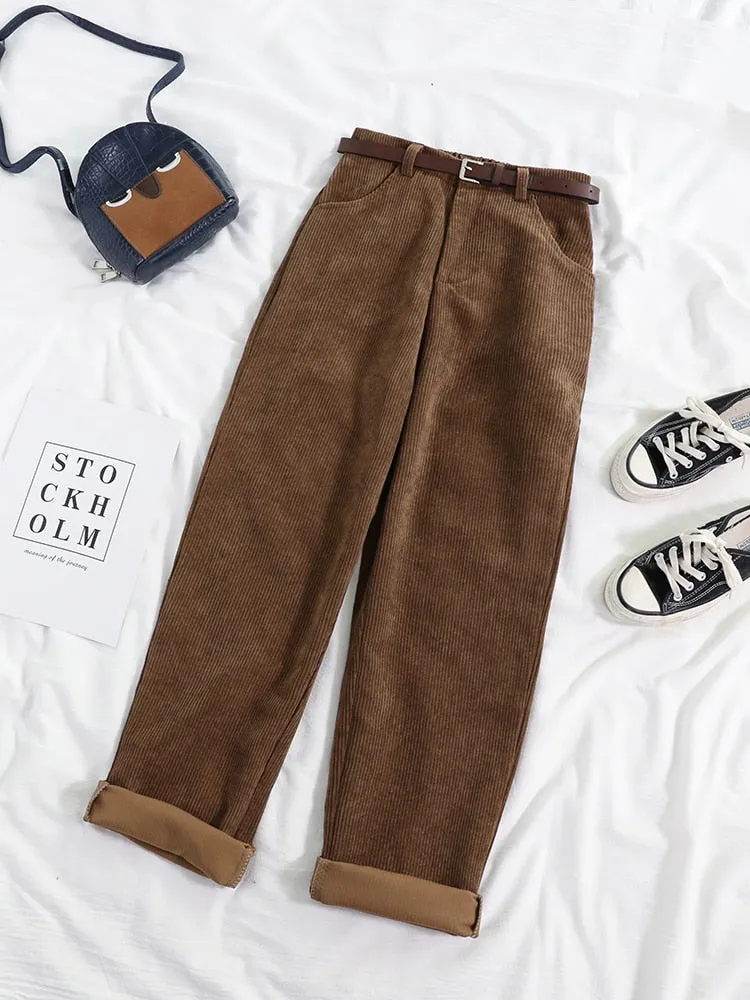 Wide-Leg Corduroy Pants