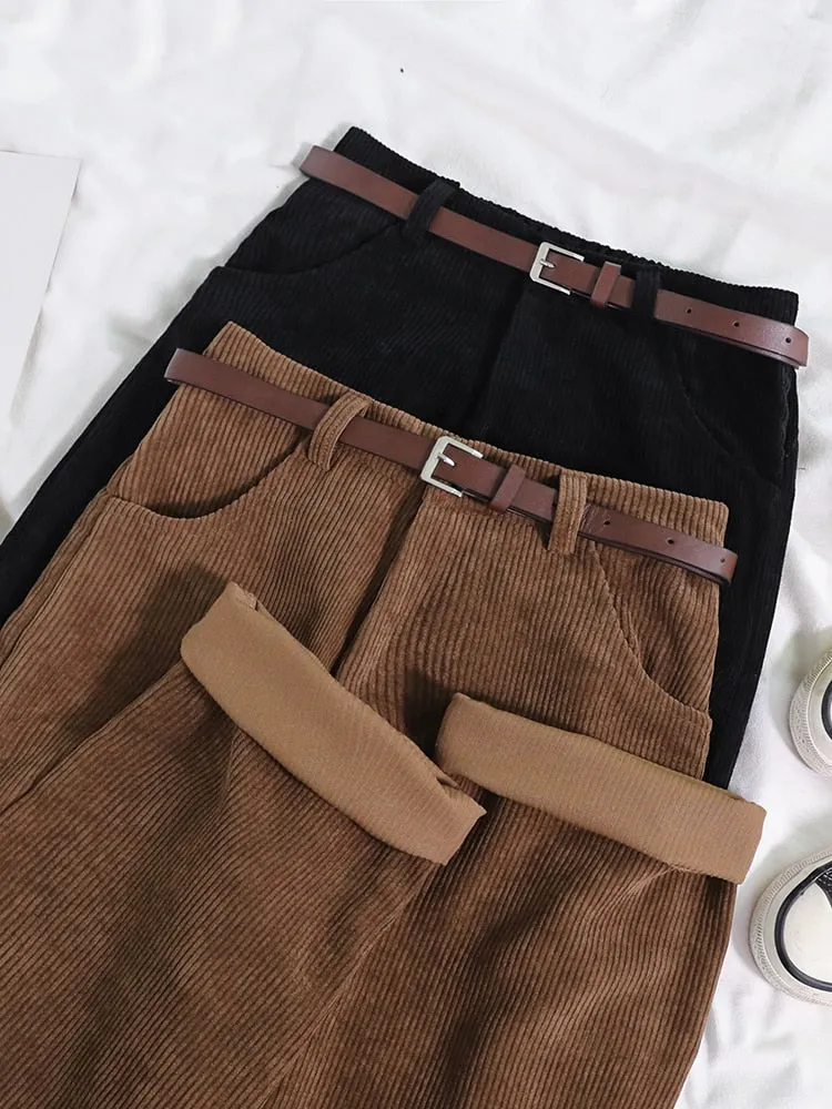 Wide-Leg Corduroy Pants