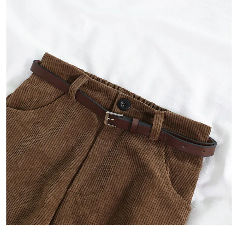 Wide-Leg Corduroy Pants