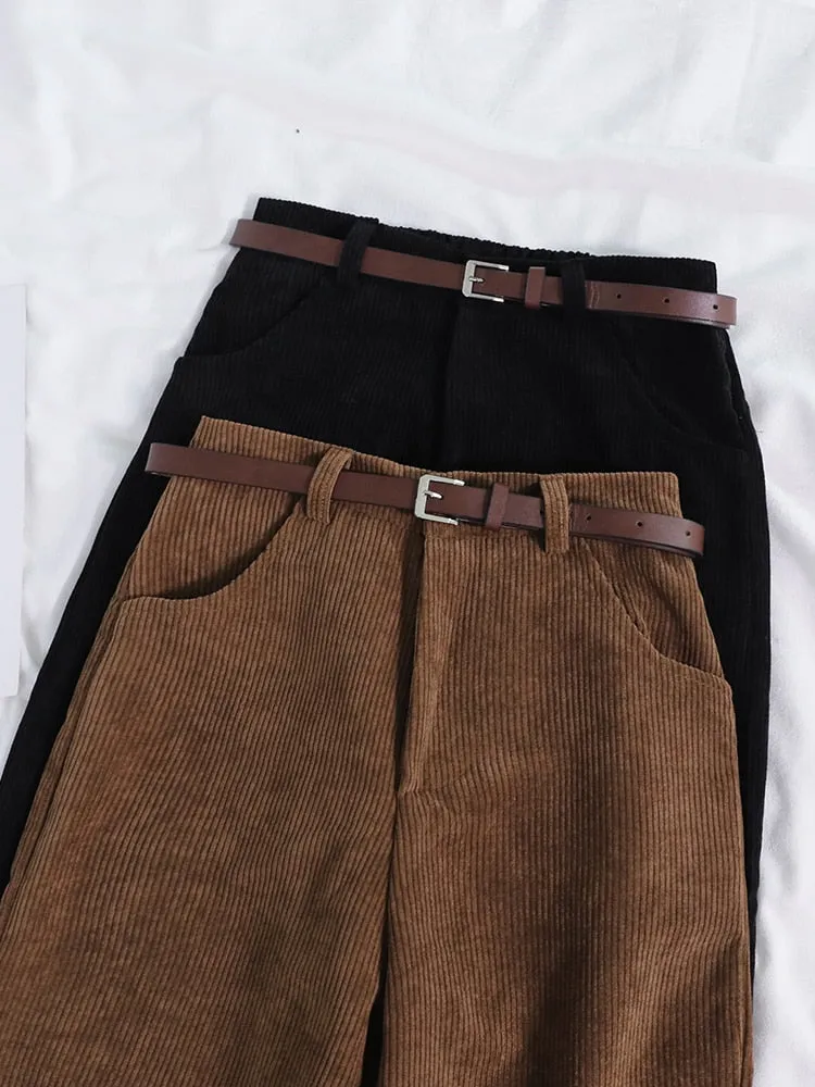 Wide-Leg Corduroy Pants