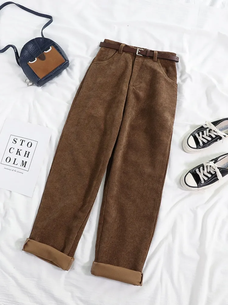 Wide-Leg Corduroy Pants