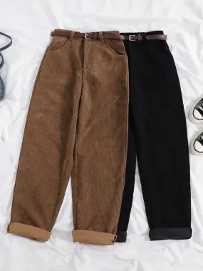 Wide-Leg Corduroy Pants