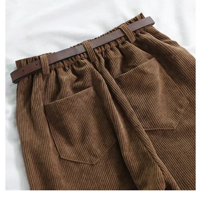 Wide-Leg Corduroy Pants