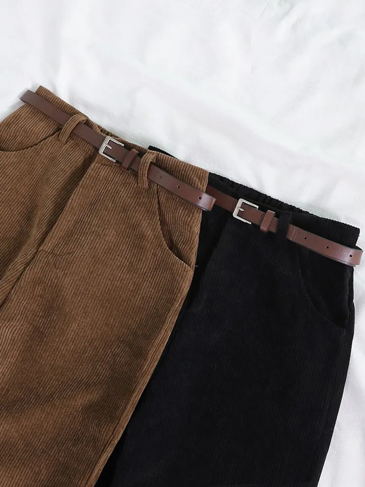 Wide-Leg Corduroy Pants