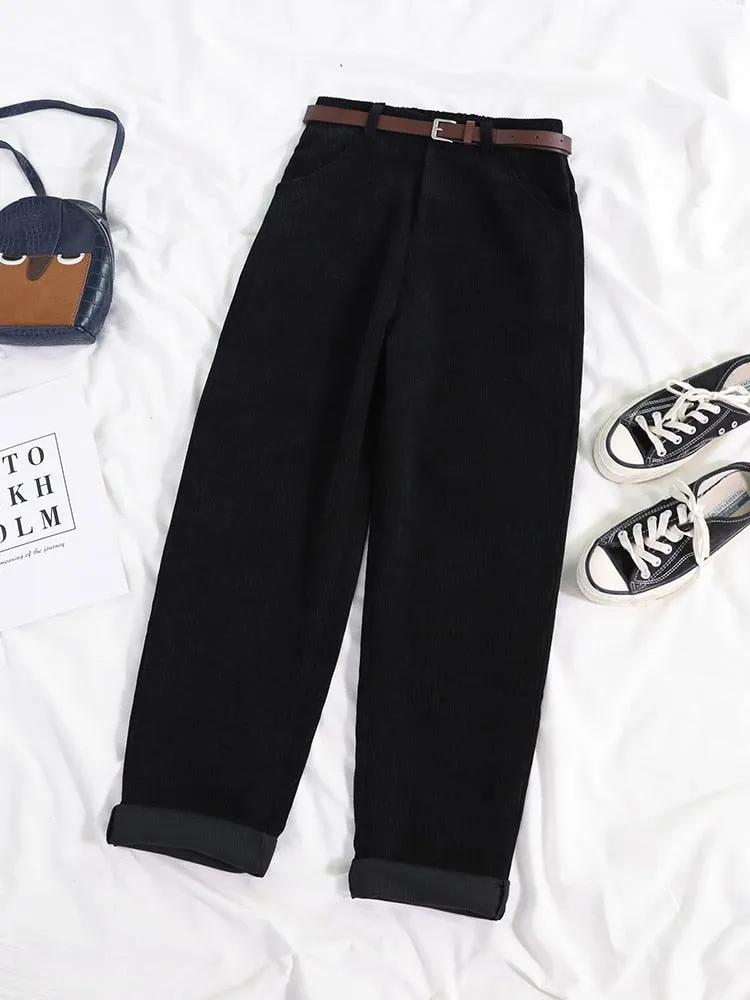 Wide-Leg Corduroy Pants