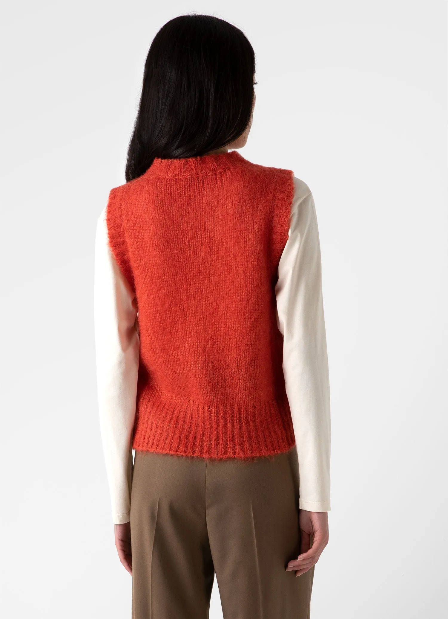 Women's Mohair Vest in Magma